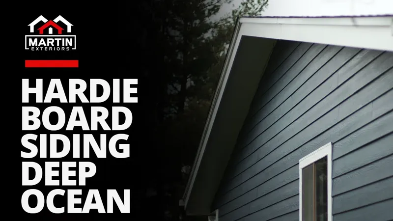 James Hardie Deep Ocean siding and GAF Pewter Gray roof by Martin Exteriors