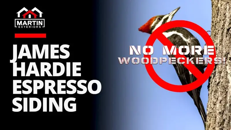 Martin Exteriors video: James Hardie Espresso siding, no more woodpecker damage