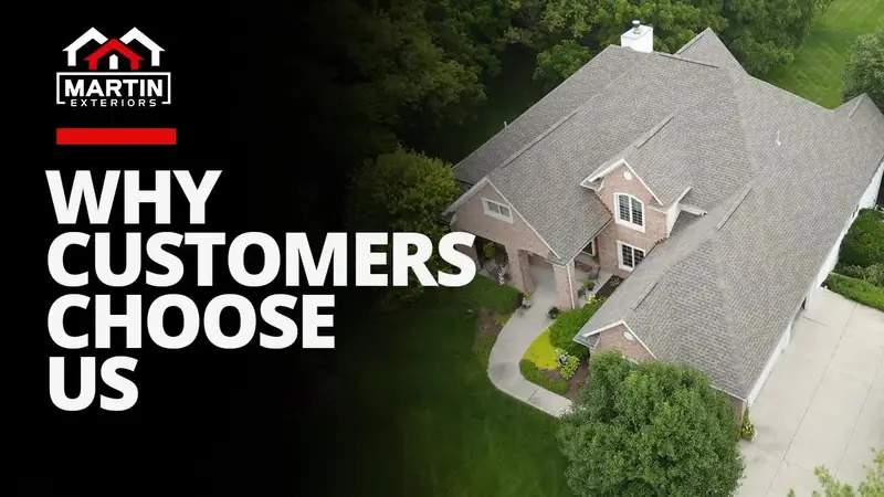 Martin Exteriors video: Why Customers Choose Us, with a new roof on a brick home